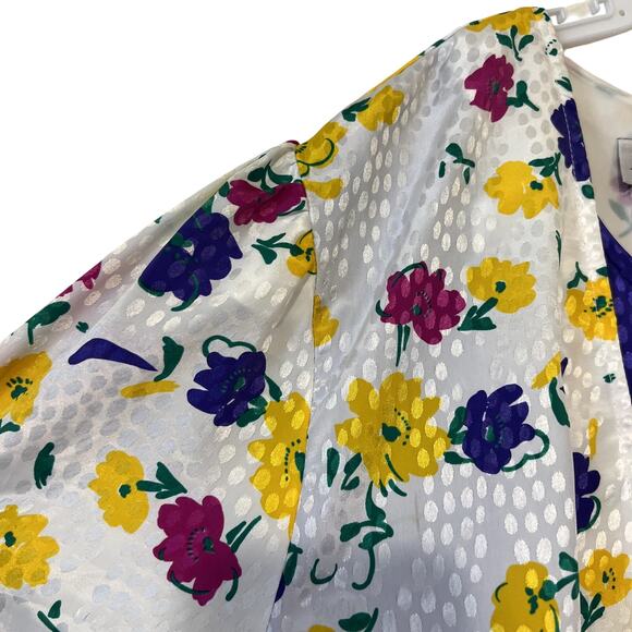 Vintage Anthony Sicari Floral Jacquard Top And Skirt 2 Piece Matching Set Sz 10 - Picture 6 of 12